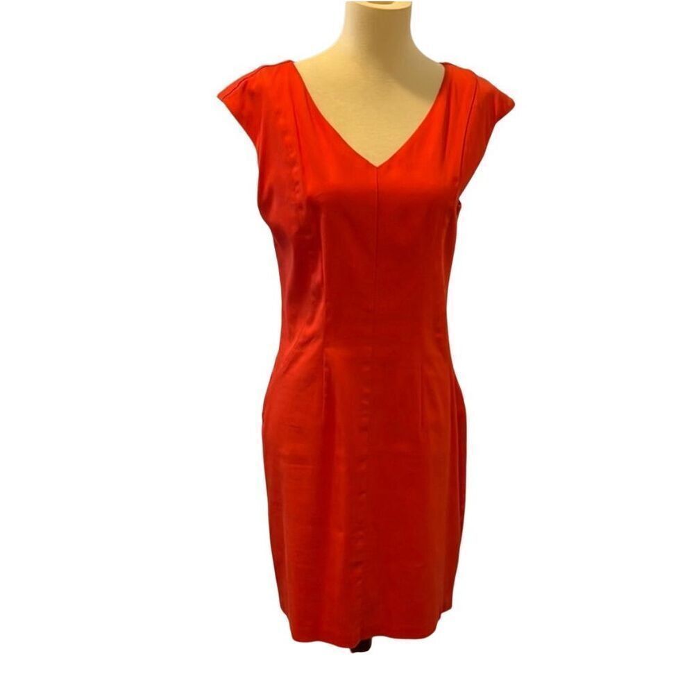 MOSSIMO | coral red sheath v neck dress 6